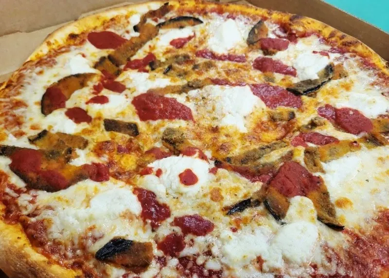 Eggplant parmigiana Pizza at Labella's Pizzeria